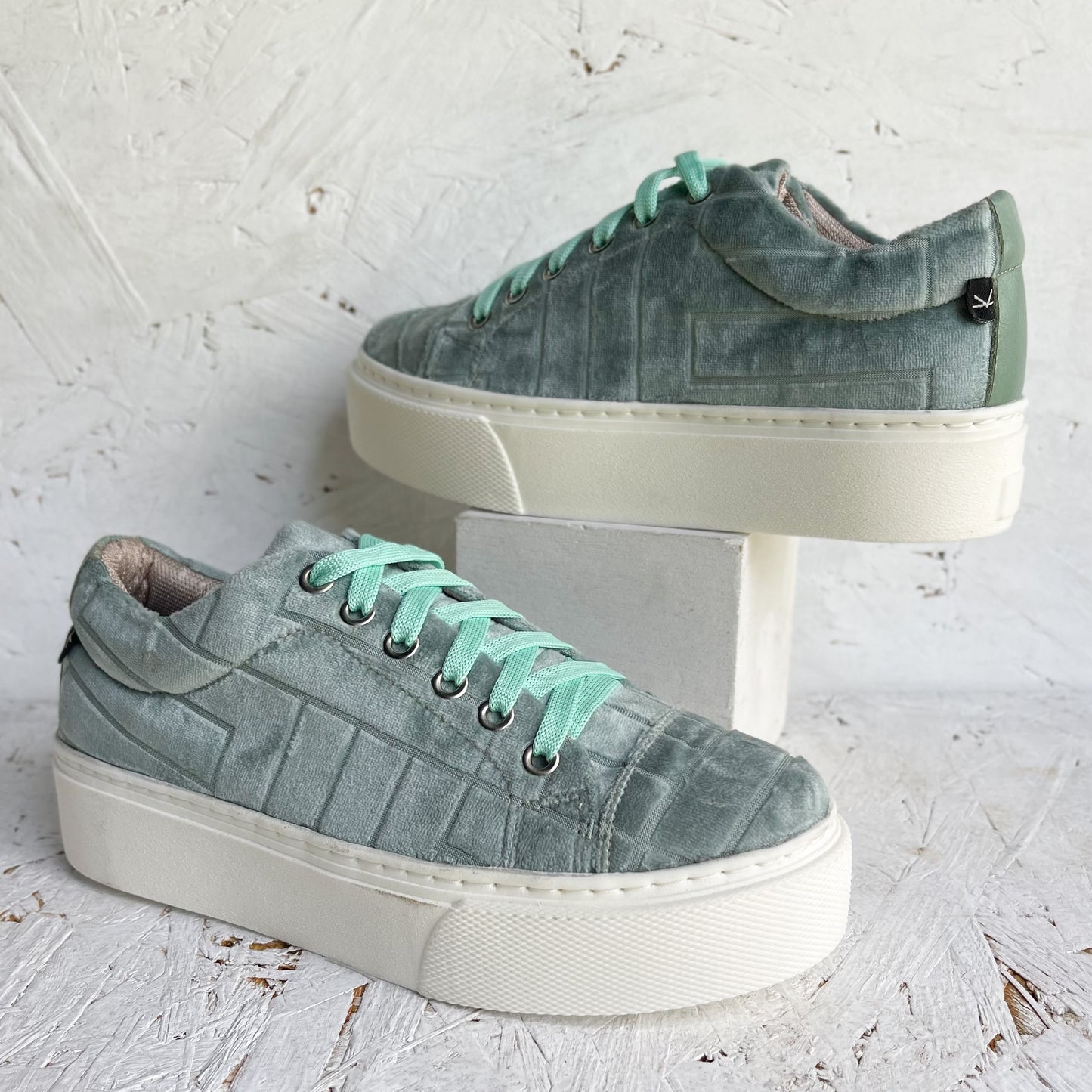 Mint green pastel sneakers