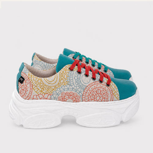 Tenis plataforma turquesa