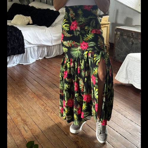 Falda negra con verde