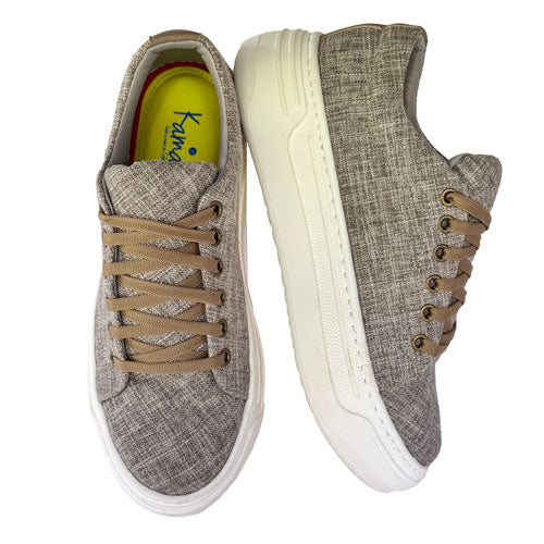 Tenis lino gris plataforma