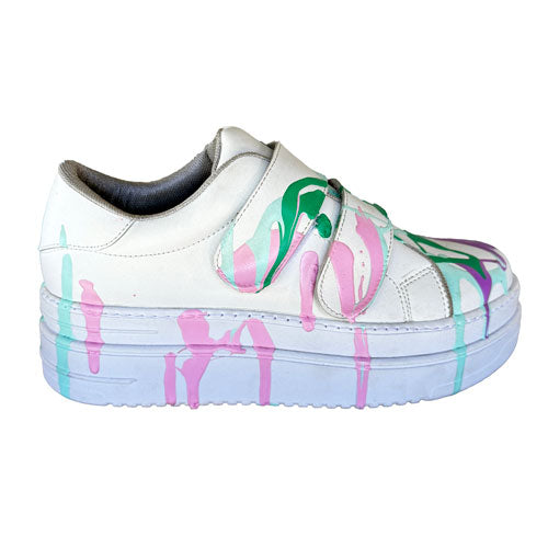 High-top painted velcro sneakers