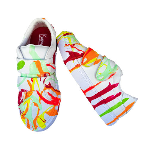 High-top painted velcro sneakers