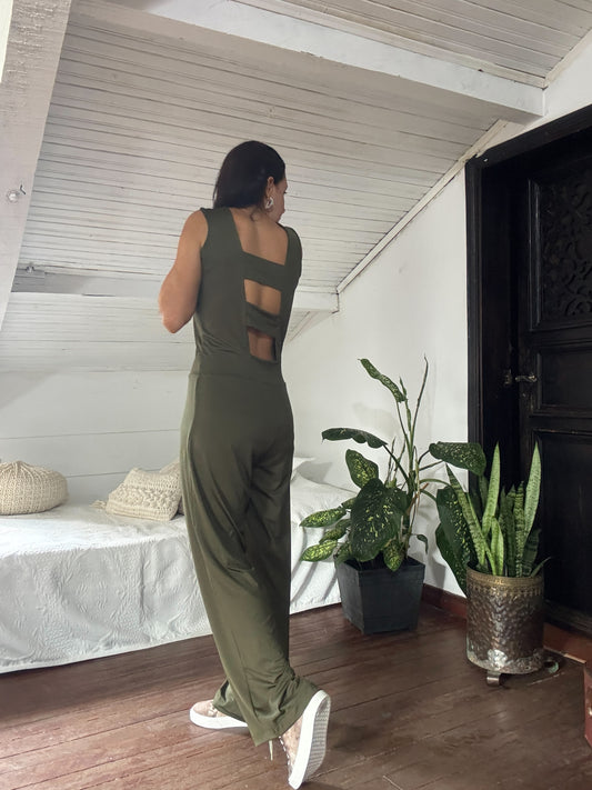 Green jumpsuit