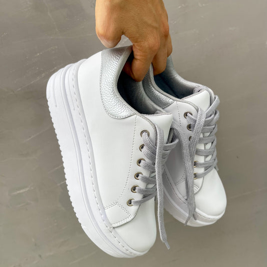 White high top tennis shoes