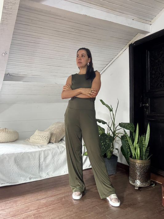 Green jumpsuit