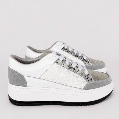 Tenis blanco plata