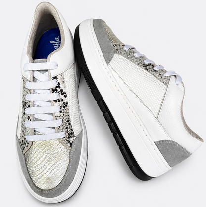 Tenis blanco plata
