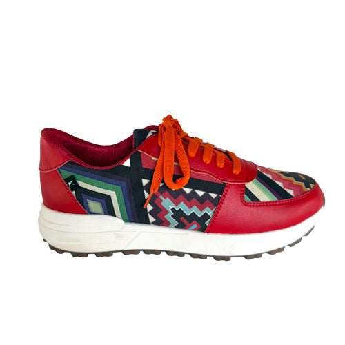 Red Aztec tennis shoes