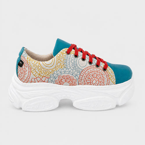 Tenis plataforma turquesa