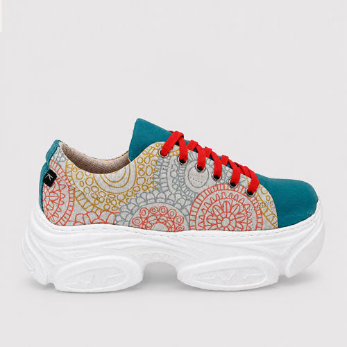 Tenis plataforma turquesa