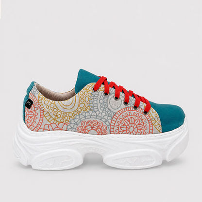 Tenis plataforma turquesa