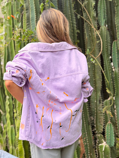 Chaqueta denim lila