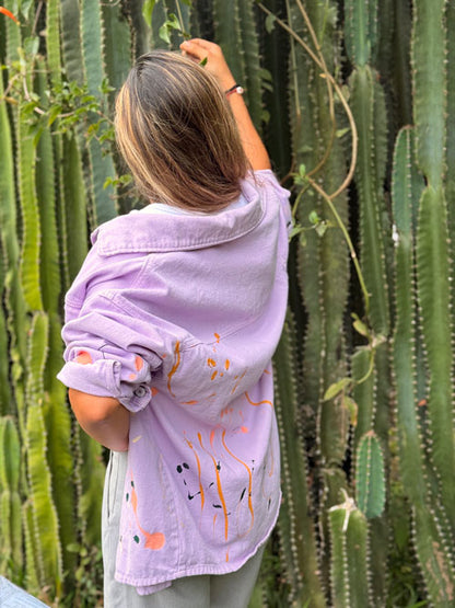 Chaqueta denim lila