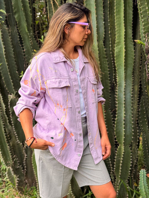 Chaqueta denim lila
