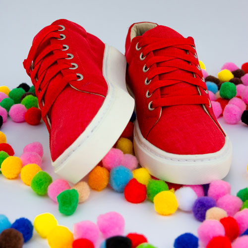 Tenis michelados rojos