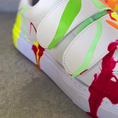 High-top painted velcro sneakers