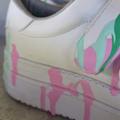 High-top painted velcro sneakers