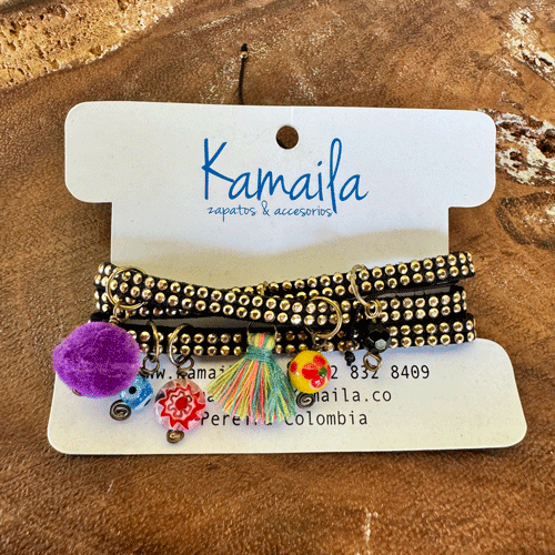Set pulseras cordón dorado