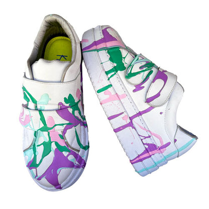 High-top painted velcro sneakers