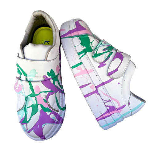 High-top painted velcro sneakers